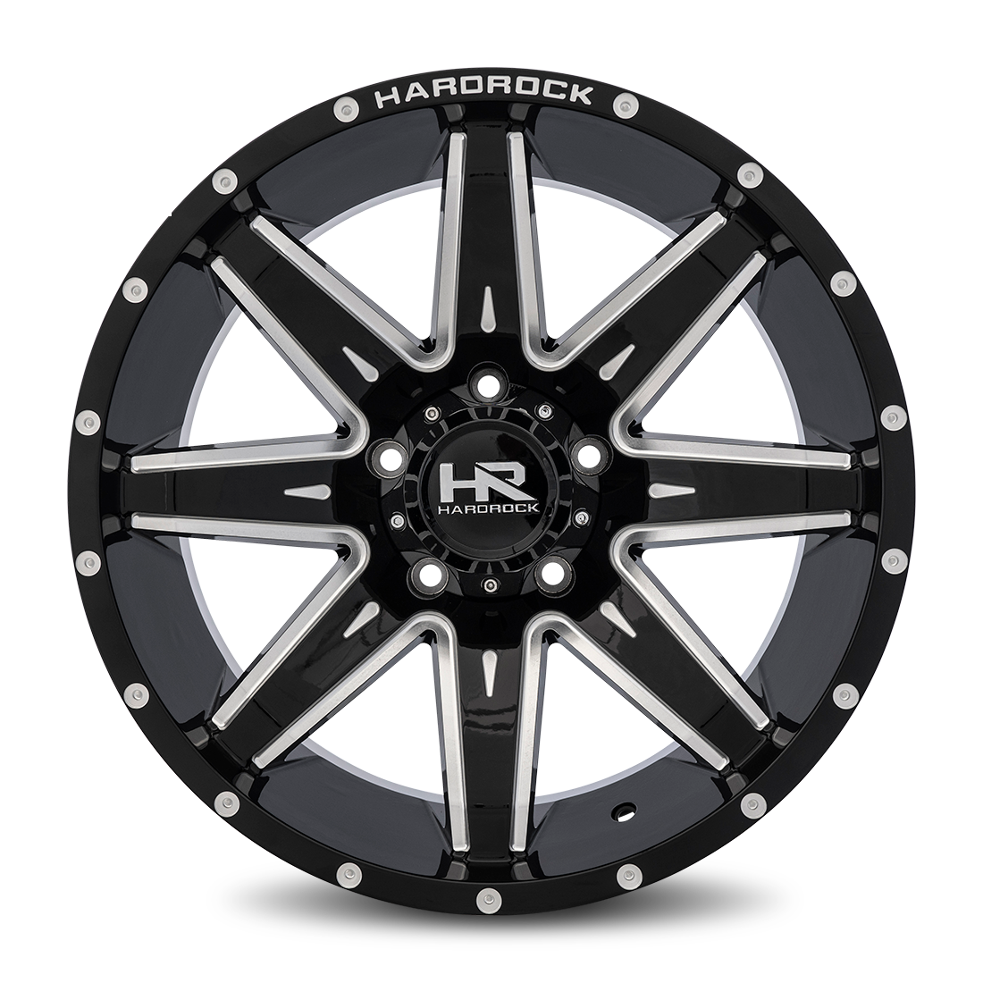 20x10 Hardrock H502 Painkiller Blk Milled Wheel 6x5.5 Bolt Pattern -19mm Offset