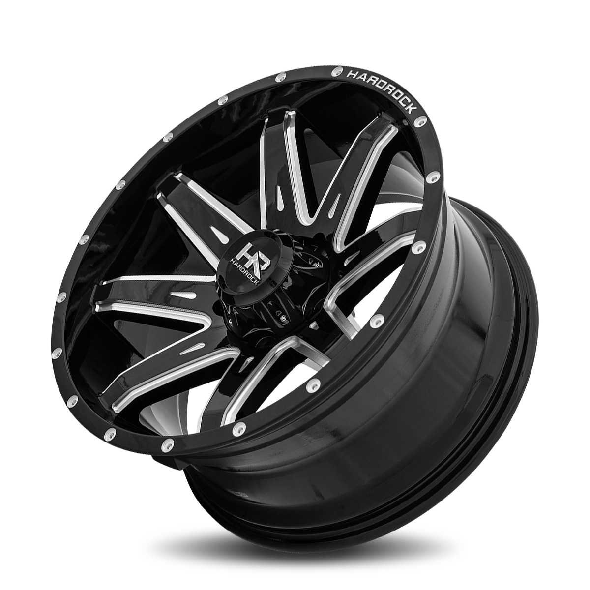 20x10 Hardrock H502 Painkiller Blk Milled Wheel 6x5.5 Bolt Pattern -19mm Offset