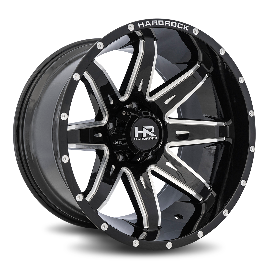 20x12 Hardrock H502 Painkiller Blk Milled Wheel 6x5.5 Bolt Pattern -44mm Offset