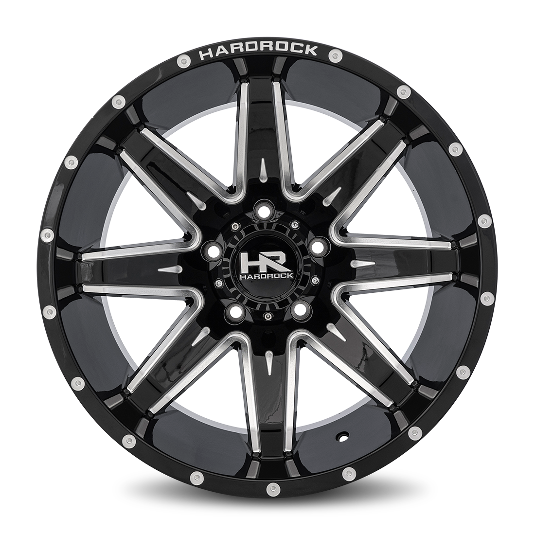20x12 Hardrock H502 Painkiller Blk Milled Wheel 6x5.5 Bolt Pattern -44mm Offset