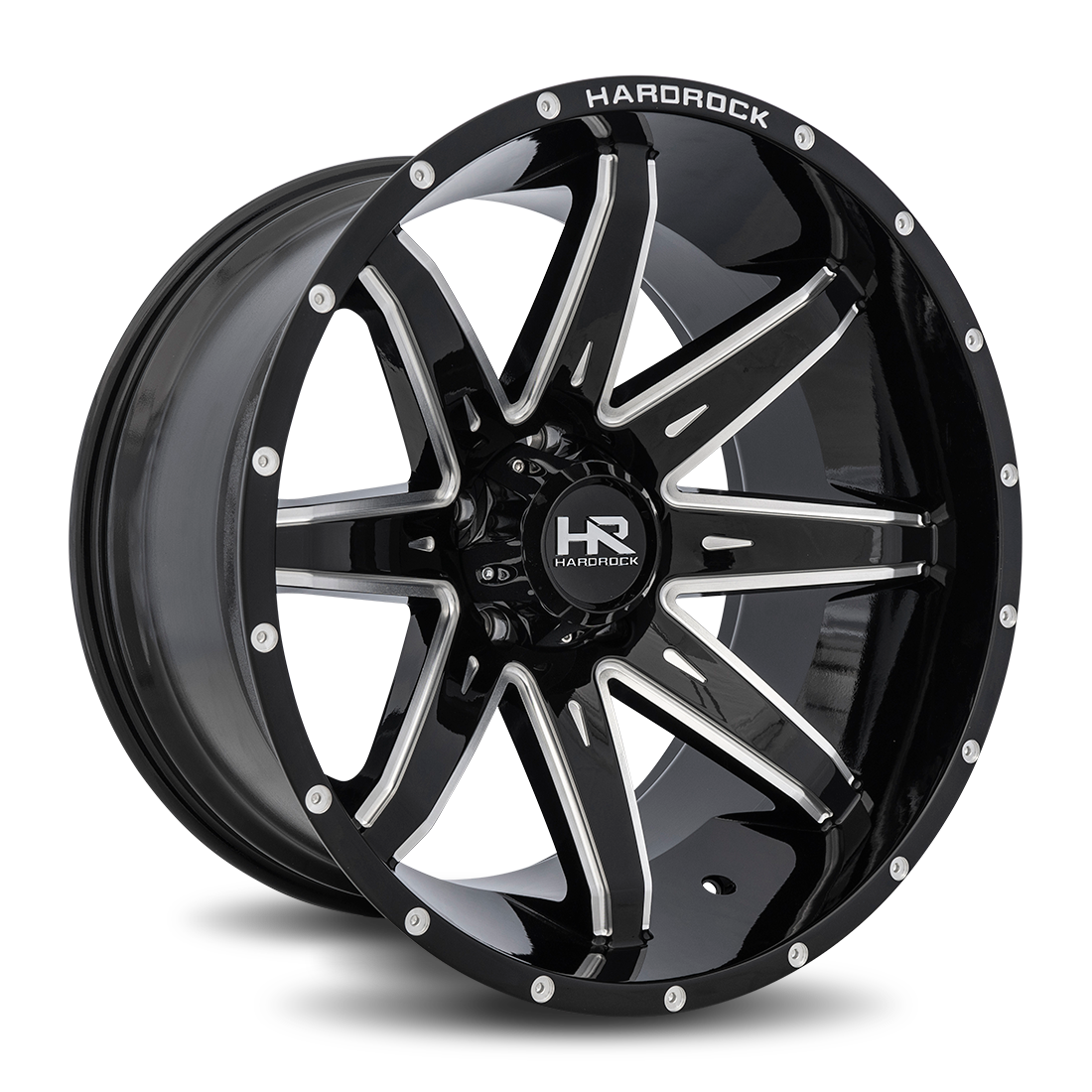 22x10 Hardrock H502 Painkiller Blk Milled Wheel 6x5.5 Bolt Pattern -25mm Offset