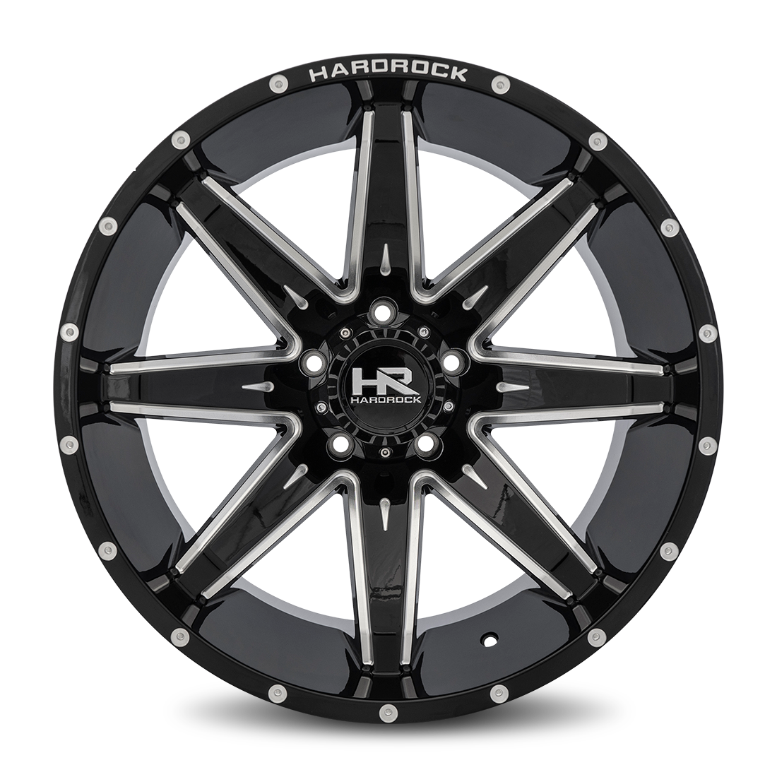 22x12 Hardrock H502 Painkiller Blk Milled Wheel 6x5.5 Bolt Pattern -44mm Offset