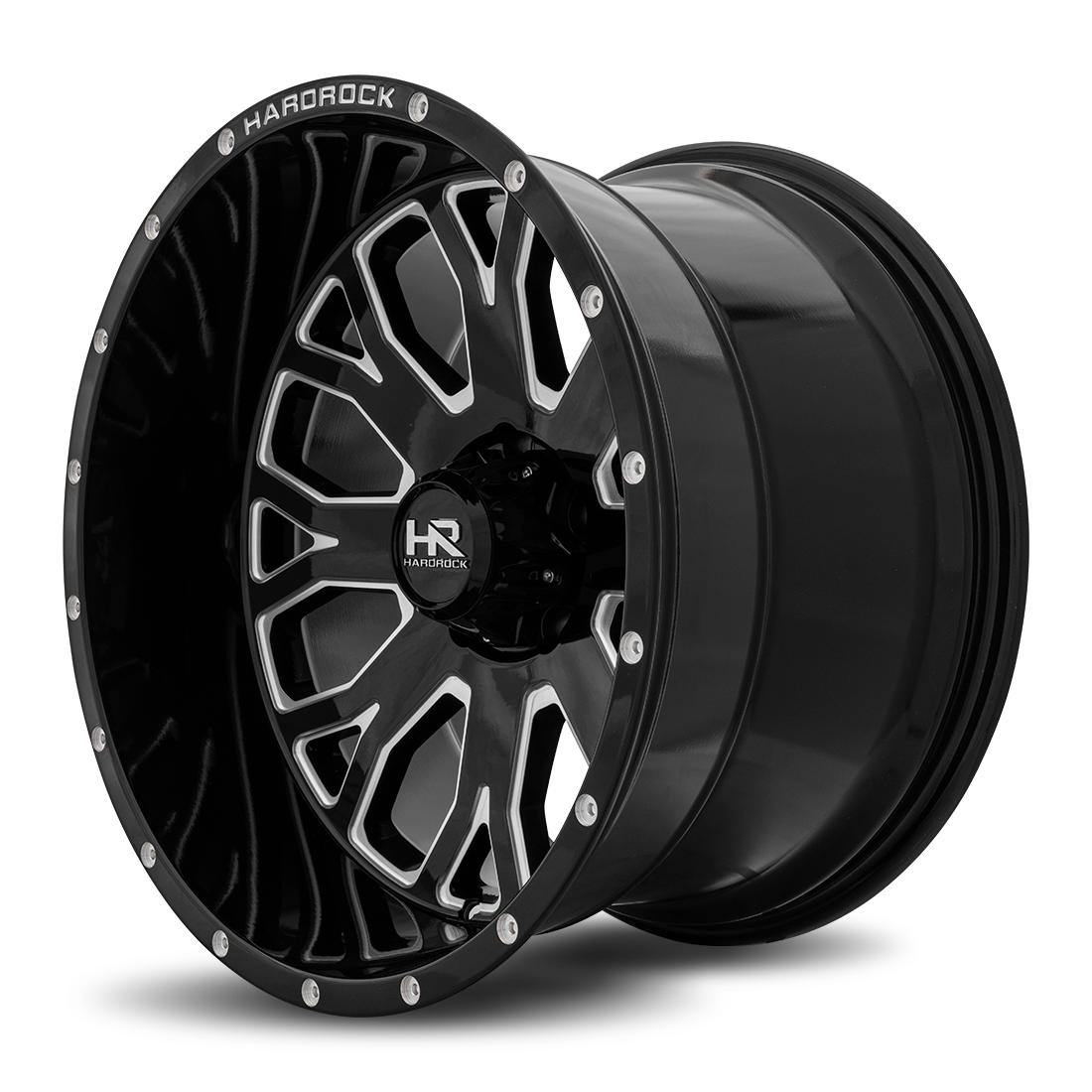 20x12 Hardrock H504 Slammer Blk Milled Wheel 6x5.5 Bolt Pattern -44mm Offset