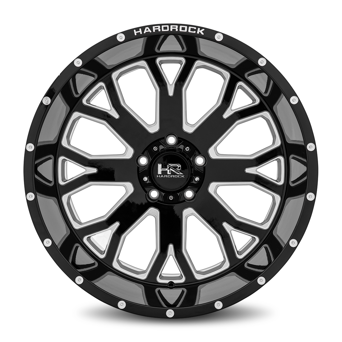 22x12 Hardrock H504 Slammer Blk Milled Wheel 6x5.5 Bolt Pattern -44mm Offset