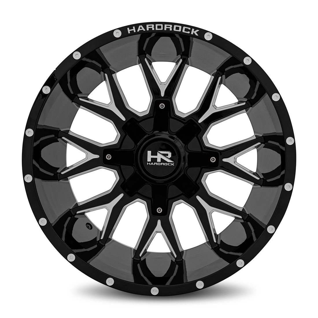 20x12 Hardrock H700 Affliction Blk Milled Wheel 6x5.5 Bolt Pattern -44mm Offset