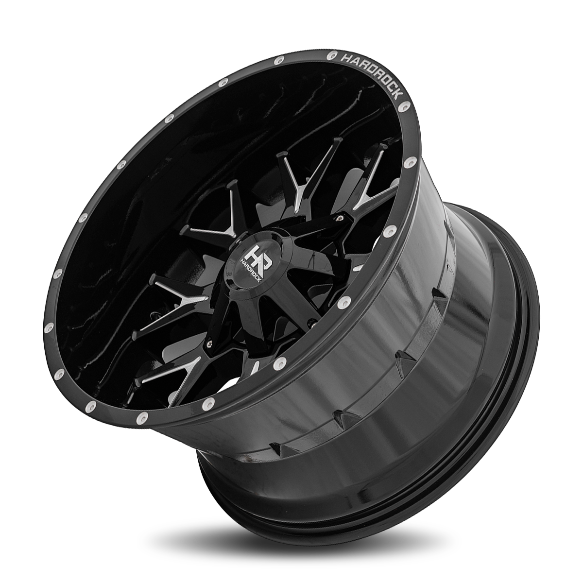 20x12 Hardrock H700 Affliction Blk Milled Wheel 6x5.5 Bolt Pattern -44mm Offset