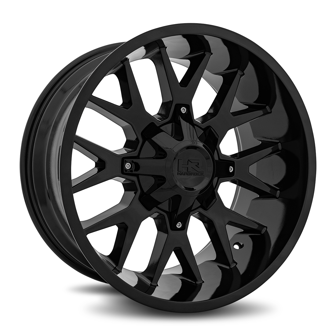 20x10 Hardrock H700 Affliction Gloss Black Wheel 6x5.5 Bolt Pattern -19mm Offset