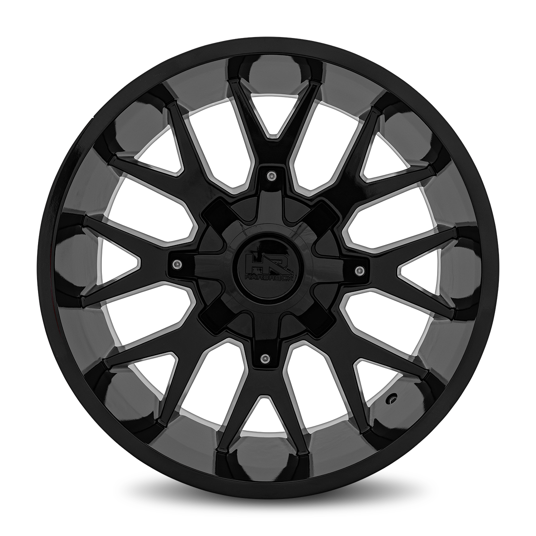 20x10 Hardrock H700 Affliction Gloss Black Wheel 6x5.5 Bolt Pattern -19mm Offset