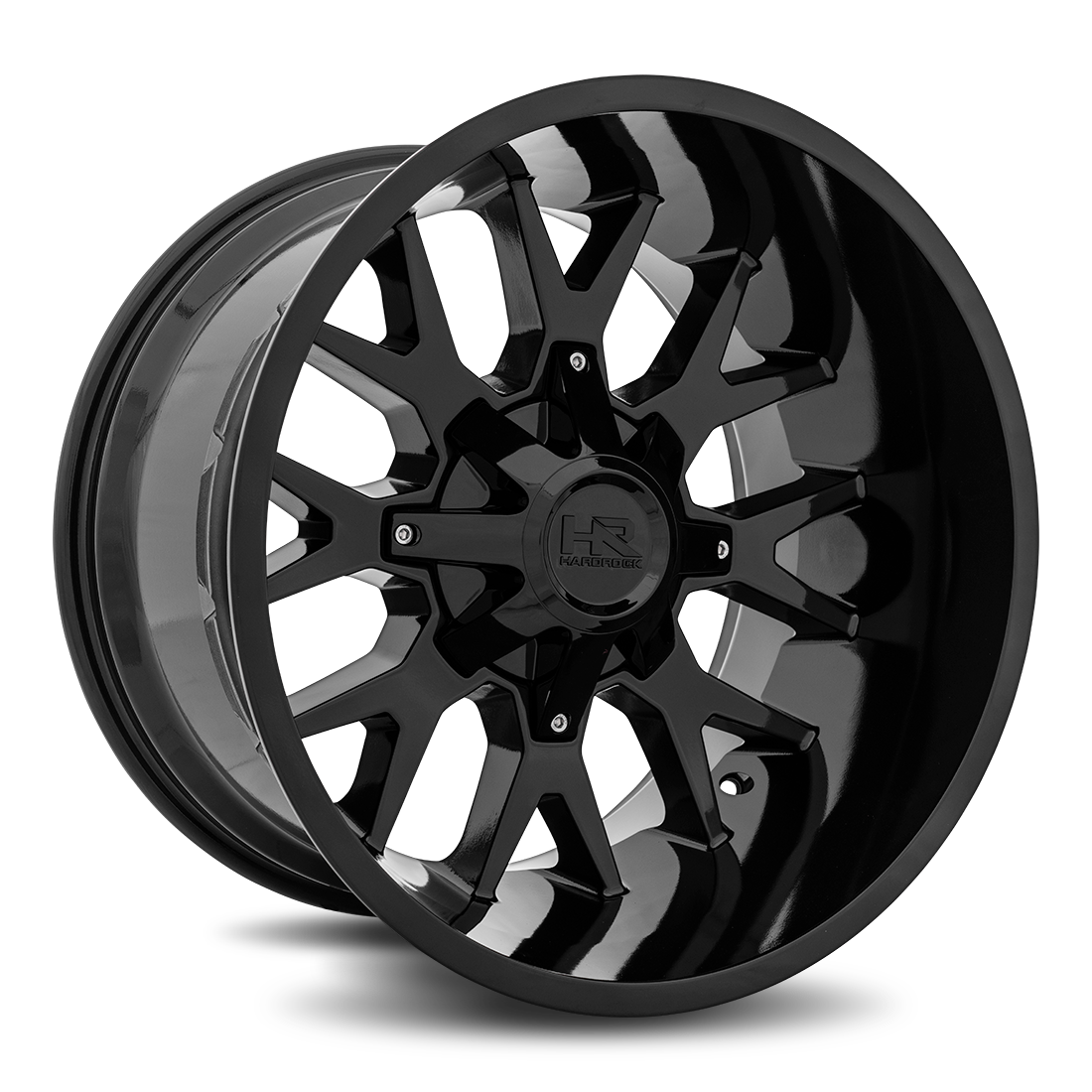 20x12 Hardrock H700 Affliction Gloss Black Wheel 6x5.5 Bolt Pattern -44mm Offset