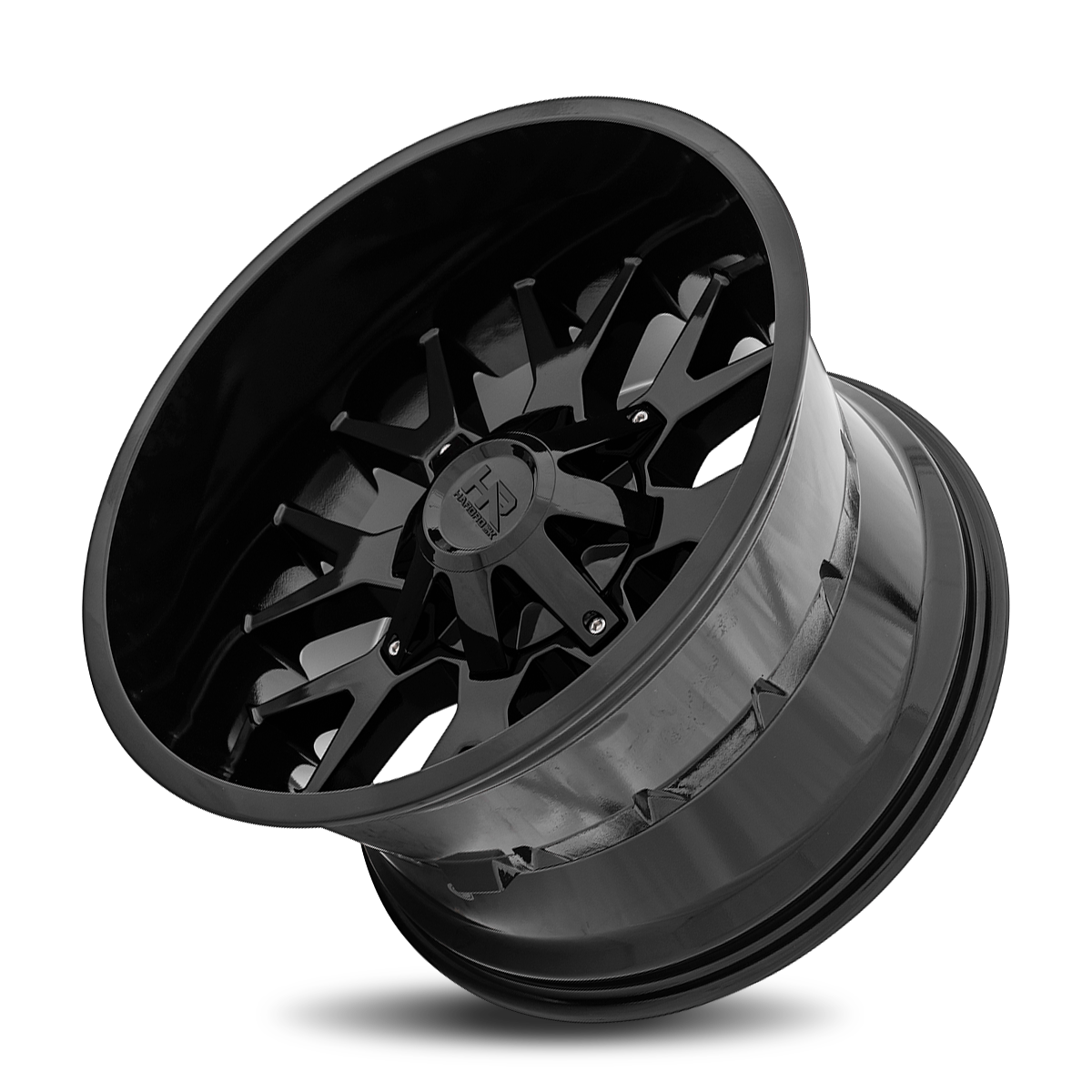 20x12 Hardrock H700 Affliction Gloss Black Wheel 6x5.5 Bolt Pattern -44mm Offset