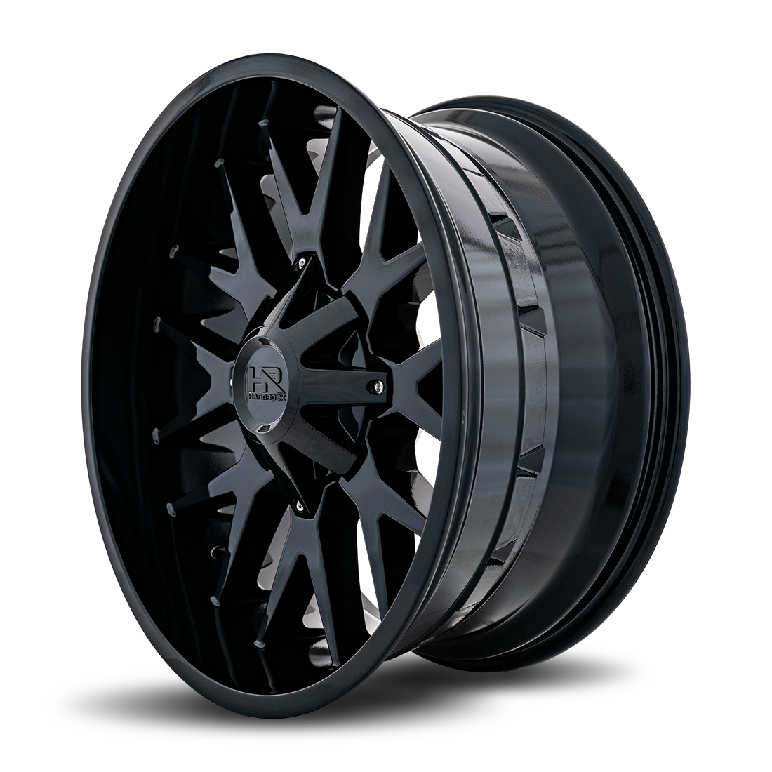 22x10 Hardrock H700 Affliction Gloss Black Wheel 6x5.5 Bolt Pattern -19mm Offset