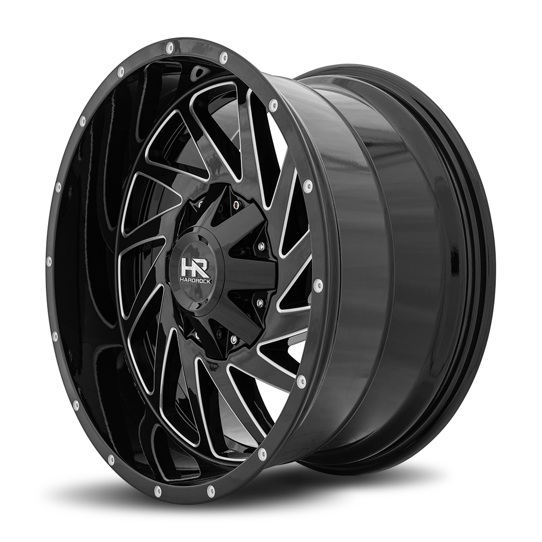 20x9 Hardrock H704 Crusher Blk Milled Wheel 6x5.5 Bolt Pattern 0mm Offset