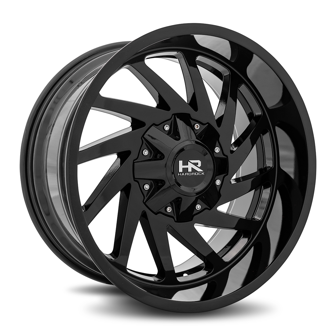 20x10 Hardrock H704 Crusher Gloss Black Wheel 6x5.5 Bolt Pattern -19mm Offset
