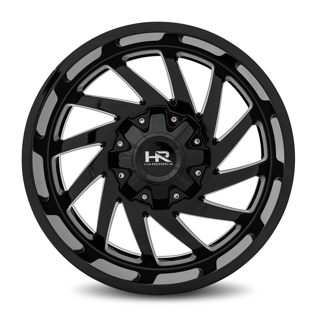 20x9 Hardrock H704 Crusher Gloss Black Wheel 6x5.5 Bolt Pattern 0mm Offset