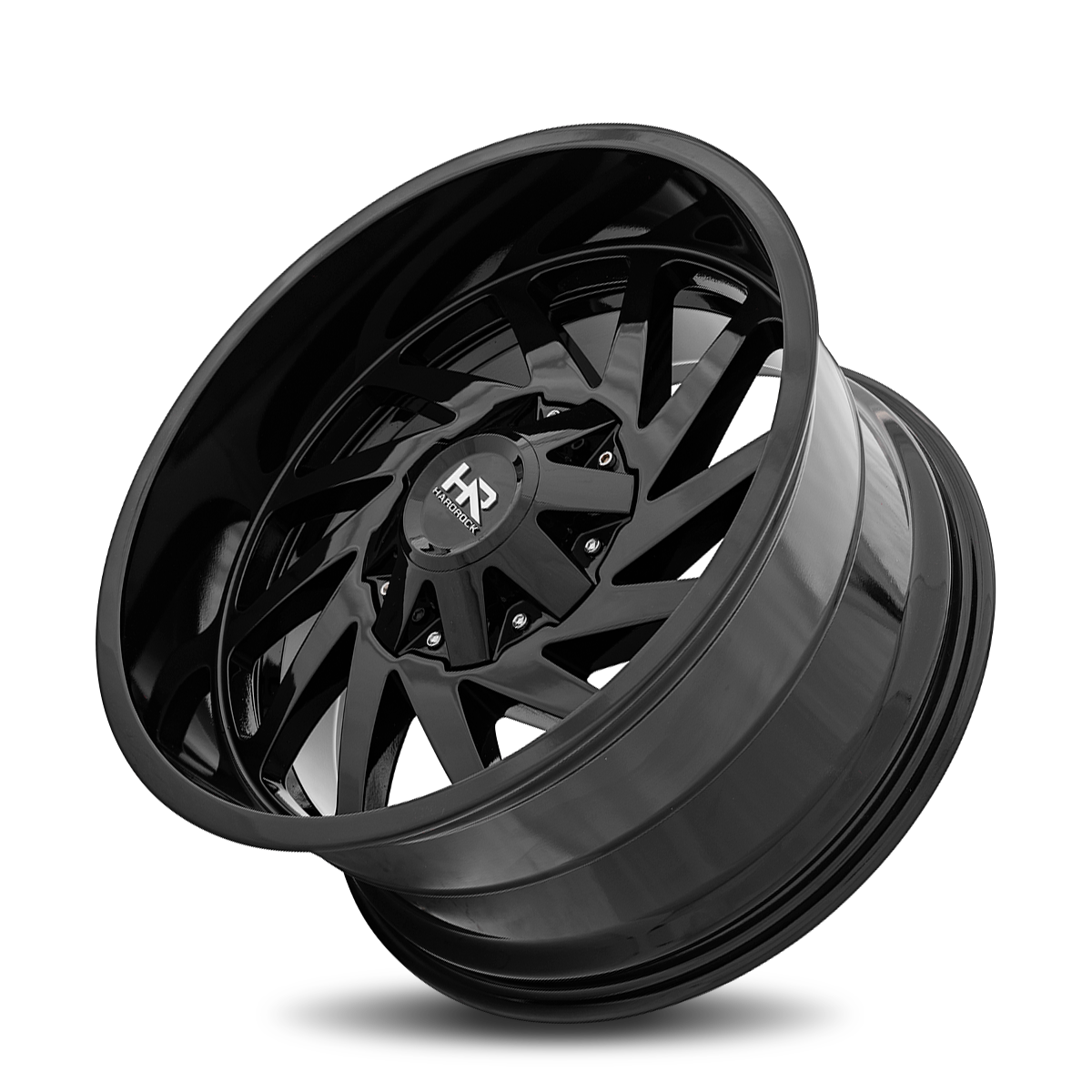 20x10 Hardrock H704 Crusher Gloss Black Wheel 6x5.5 Bolt Pattern -19mm Offset