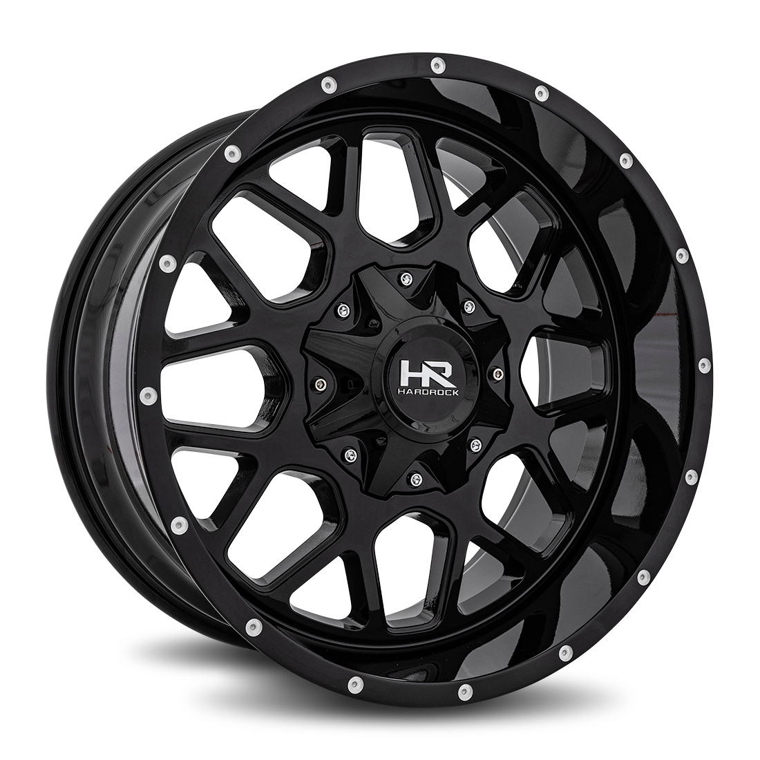 20x12 Hardrock H705 Gunner Gloss Black Wheel 6x5.5 Bolt Pattern -44mm Offset