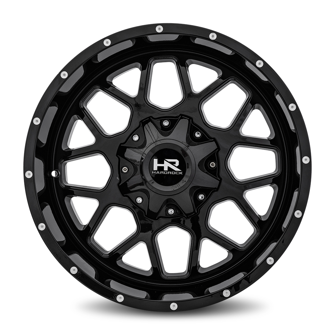 20x12 Hardrock H705 Gunner Gloss Black Wheel 6x5.5 Bolt Pattern -44mm Offset