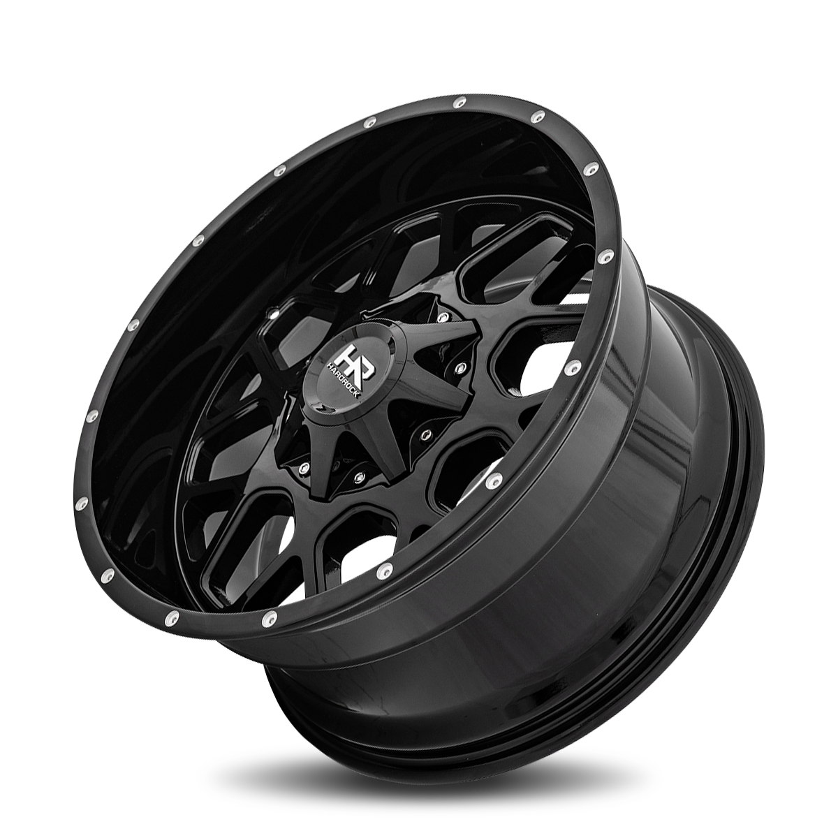20x12 Hardrock H705 Gunner Gloss Black Wheel 6x5.5 Bolt Pattern -44mm Offset