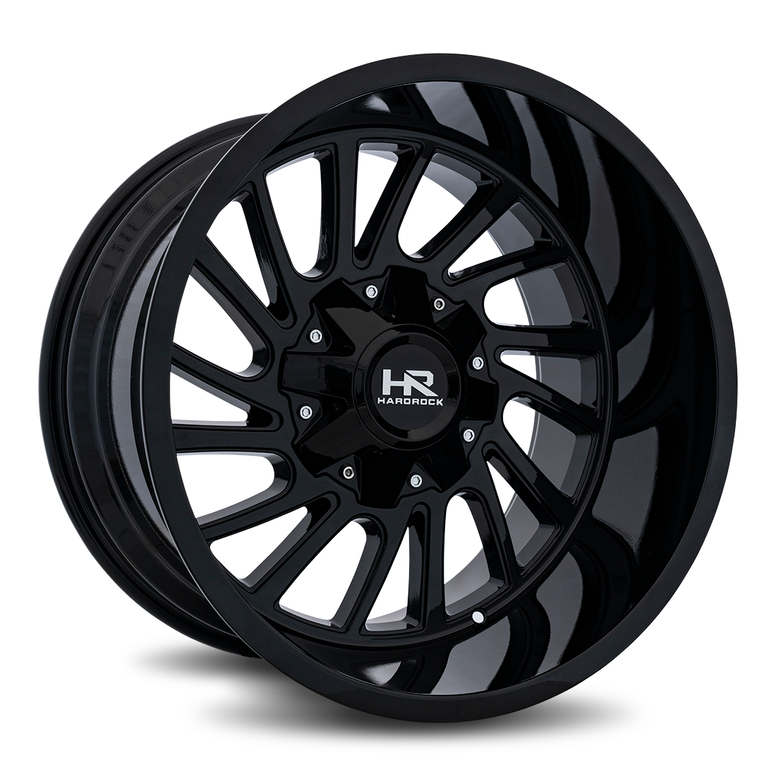 20x12 Hardrock H708 Overdrive Gloss Black Wheel 6x5.5 Bolt Pattern -51mm Offset