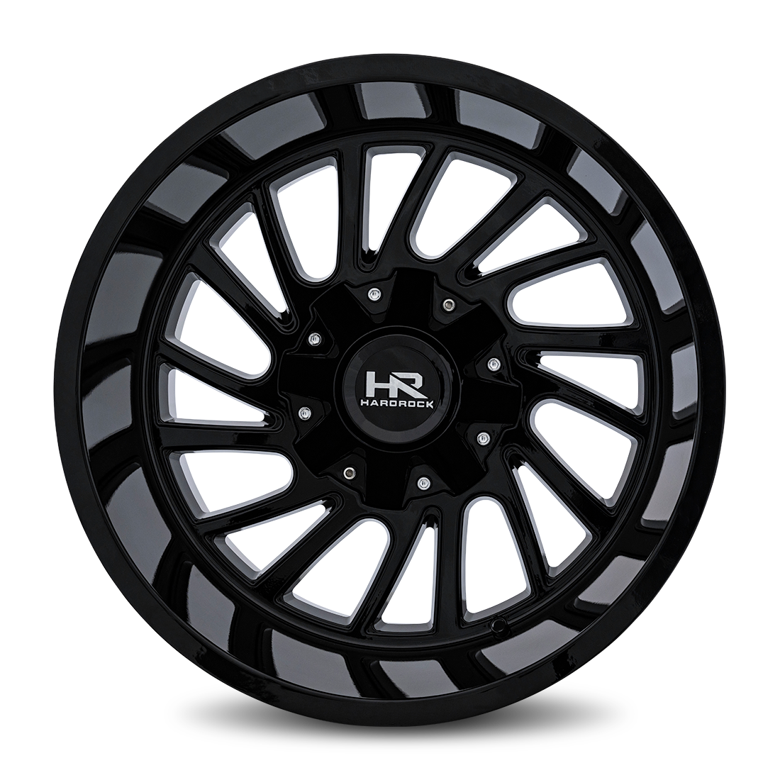 20x12 Hardrock H708 Overdrive Gloss Black Wheel 6x5.5 Bolt Pattern -51mm Offset