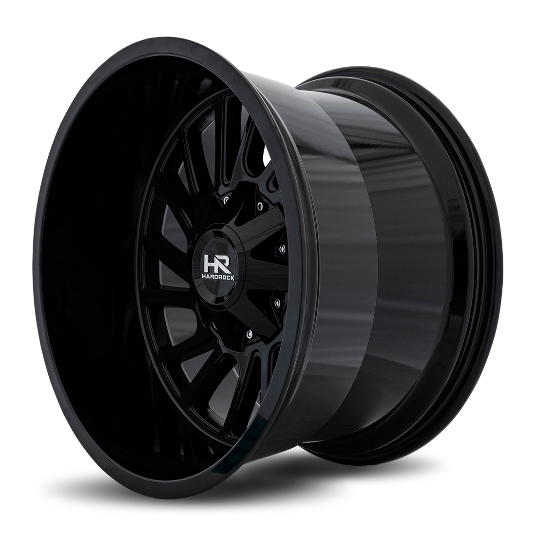 20x12 Hardrock H708 Overdrive Gloss Black Wheel 6x5.5 Bolt Pattern -51mm Offset