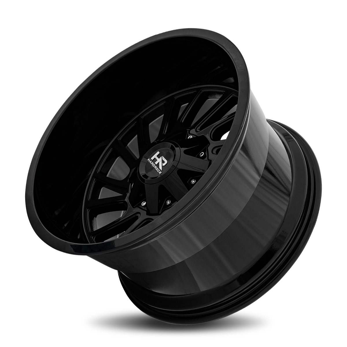 20x12 Hardrock H708 Overdrive Gloss Black Wheel 6x5.5 Bolt Pattern -51mm Offset