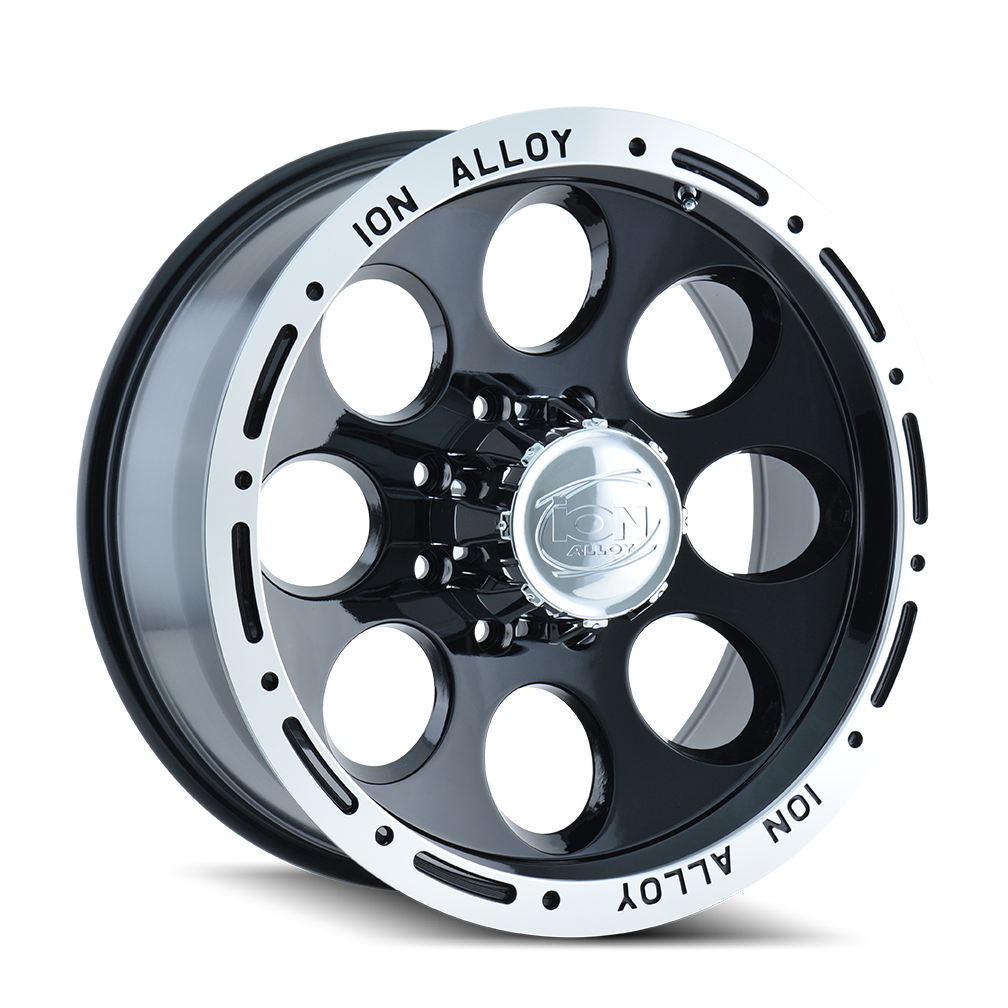 15x8 ion alloy 174 gloss black machined wheel 5x4.5 bolt pattern 27mm offset