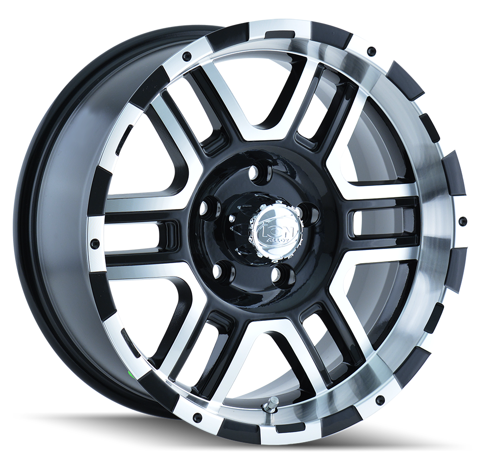 16x8 ion alloy 179 satin black machined wheel 5x4.5 bolt pattern 10mm offset