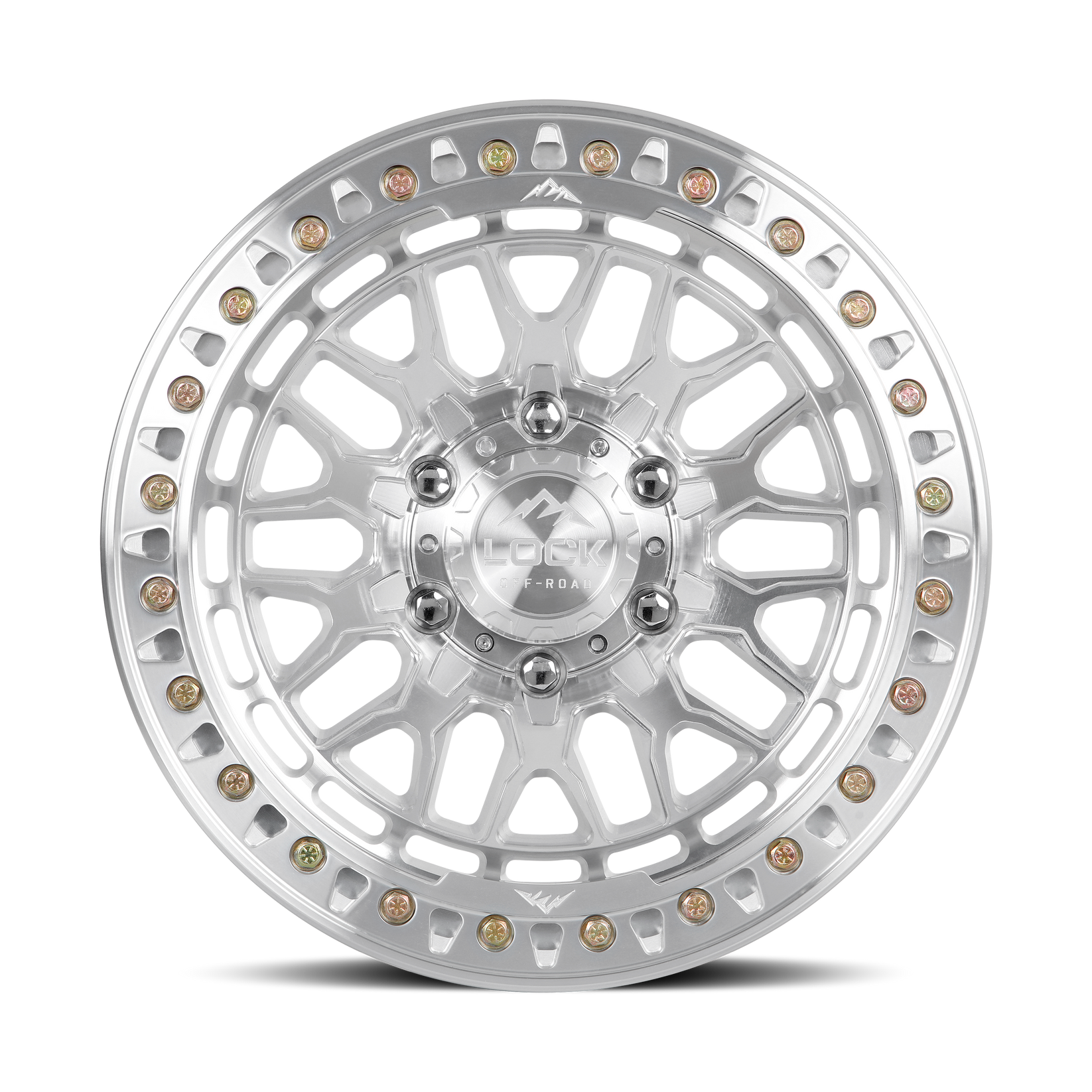 17x9 lock off-road invader machined clear coat w machined ring wheel 6x5.5 bolt pattern 38mm offset