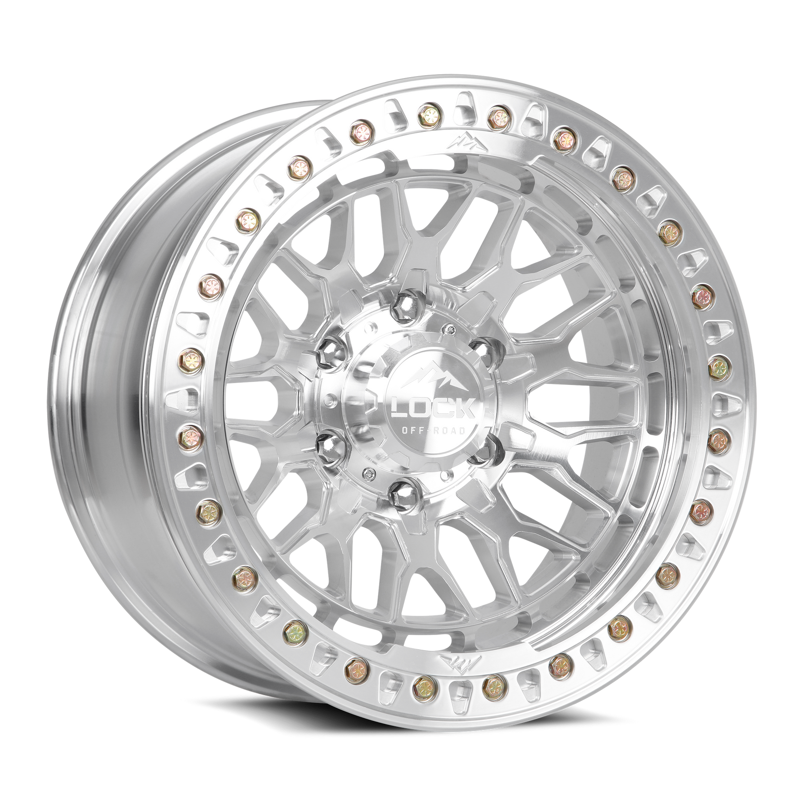 17x9 lock off-road invader machined clear coat w machined ring wheel 6x5.5 bolt pattern 38mm offset