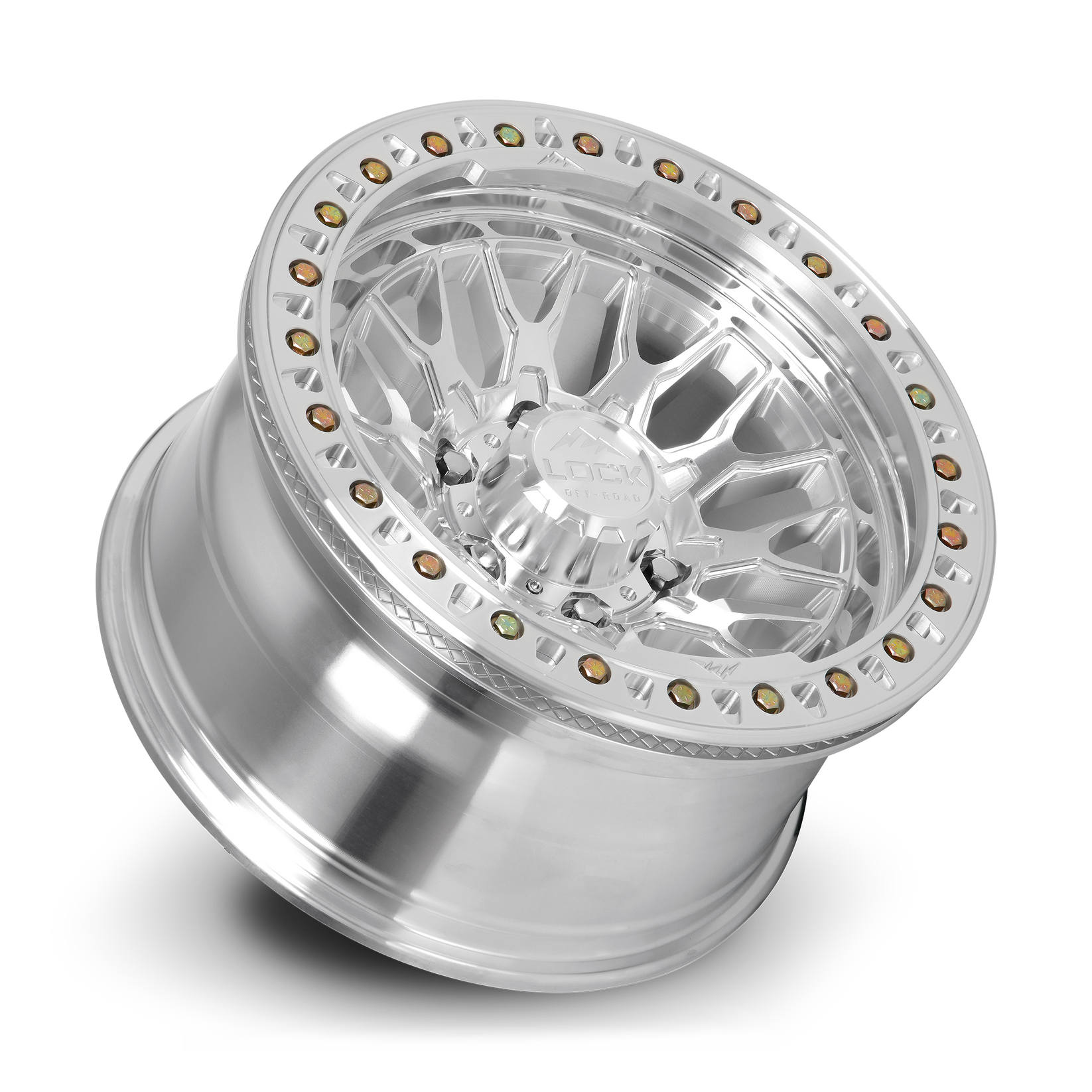 17x9 lock off-road invader machined clear coat w machined ring wheel 6x5.5 bolt pattern 38mm offset