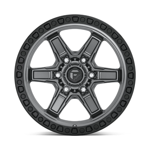 17x9 fuel off road d698 kicker matte gunmetal black bead ring wheel 6x5.5 bolt pattern 1mm offset