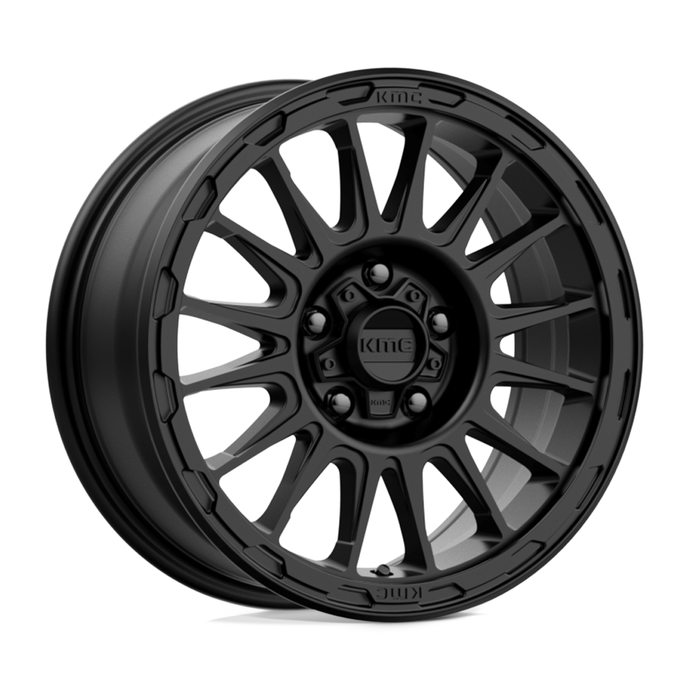 16x7 KMC KM542 Impact Satin Black Wheel 5x4.5 Bolt Pattern 30 Offset