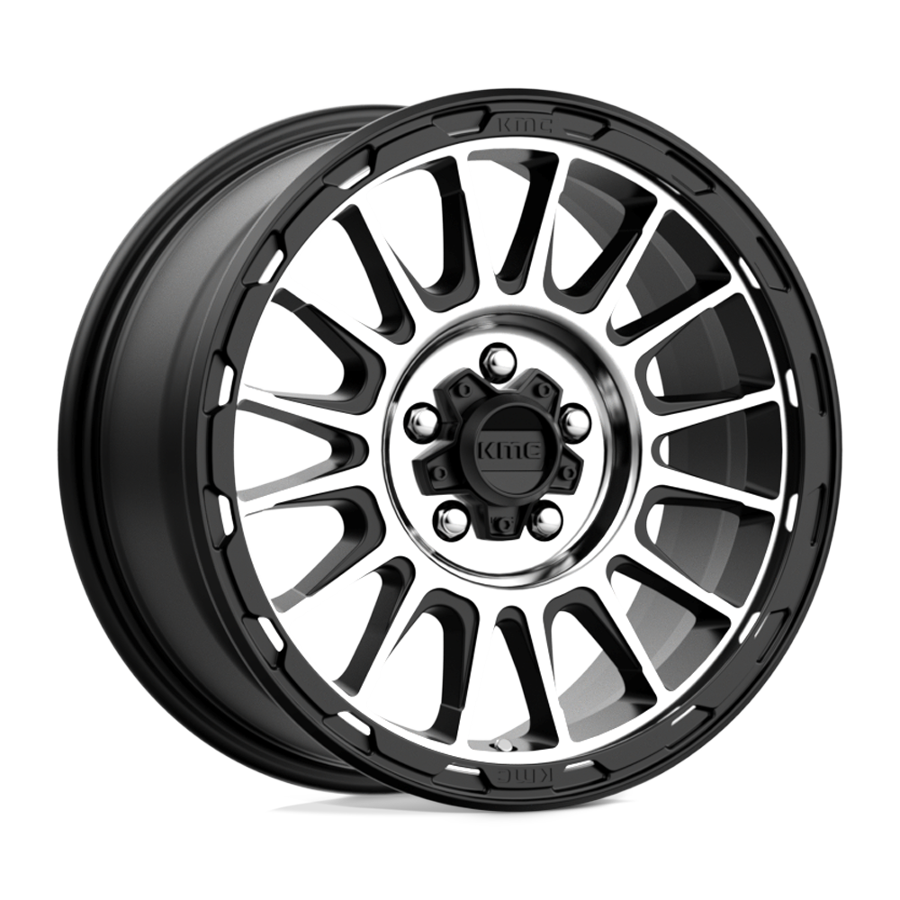 17x8 KMC KM542 Impact Black Machined Wheel 5x4.5 Bolt Pattern 35 Offset