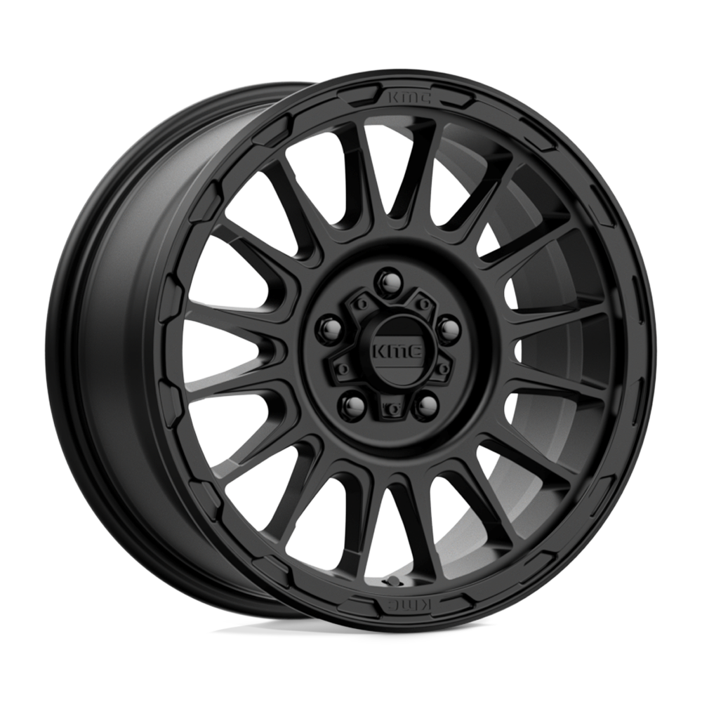 17x8 KMC KM542 Impact Satin Black Wheel 5x4.5 Bolt Pattern 35 Offset