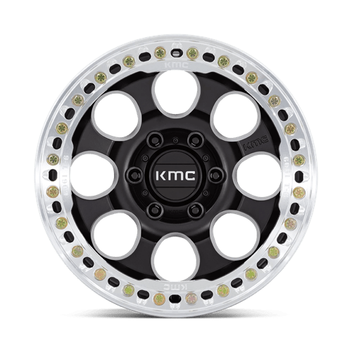 17x9 kmc km237 riot satin black w machined ring beadlock wheel 6x5.5 bolt pattern 12mm offset