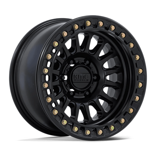 17x9 kmc km239 impact matte black beadlock wheel 6x5.5 bolt pattern 38mm offset