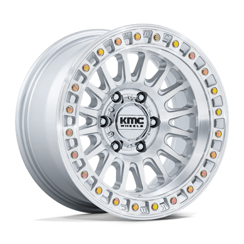 17x8 5 kmc km552 ims gloss silver w machined face wheel 6x5.5 bolt pattern 10mm offset