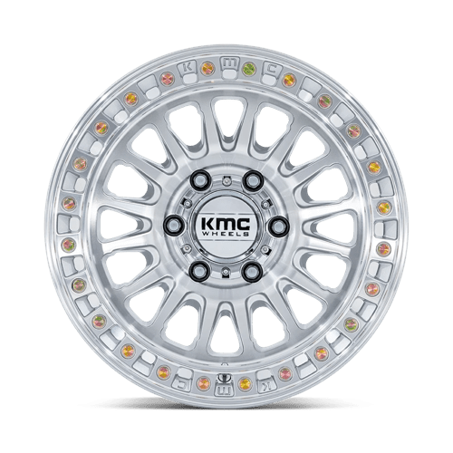 17x8 5 kmc km552 ims gloss silver w machined face wheel 6x5.5 bolt pattern 10mm offset