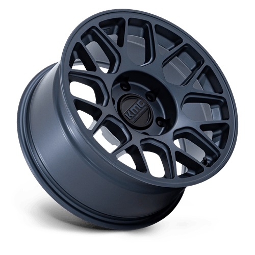 17x8 5 kmc km730 hatchet metallic blue wheel 6x5.5 bolt pattern 10mm offset
