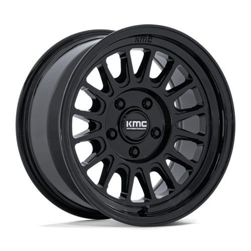 18x9 kmc km733 impact fft gloss black wheel 6x5.5 bolt pattern 0mm offset