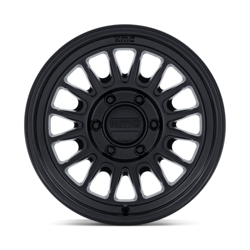 18x9 kmc km733 impact fft matte black wheel 6x5.5 bolt pattern 0mm offset