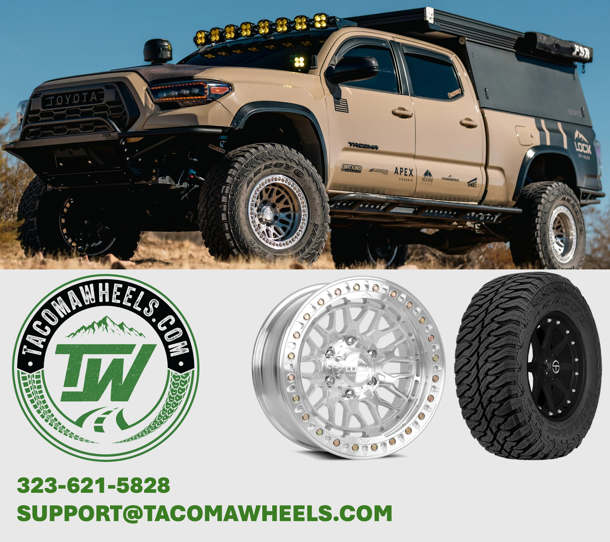 17x9 Lock Off-Road Invader Machined Forged Wheel 6x5.5 Bolt Pattern -38mm Offset
