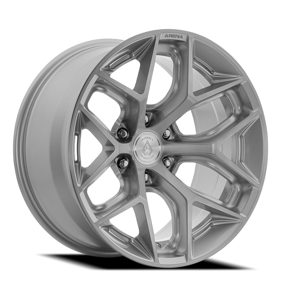 20x9 Arena A141 Luxor Gloss Silver Brushed Wheel 6x5.5 Bolt Pattern 1mm Offset