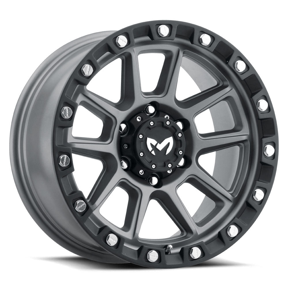 17x8 mkw off-road m206 matte grey wheel 5x4.5 bolt pattern 35mm offset
