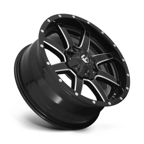 17x9 fuel off road d610 maverick gloss black milled wheel 6x5.5 bolt pattern 12mm offset