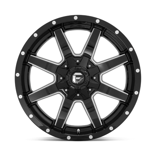 17x9 fuel off road d610 maverick gloss black milled wheel 6x5.5 bolt pattern 12mm offset