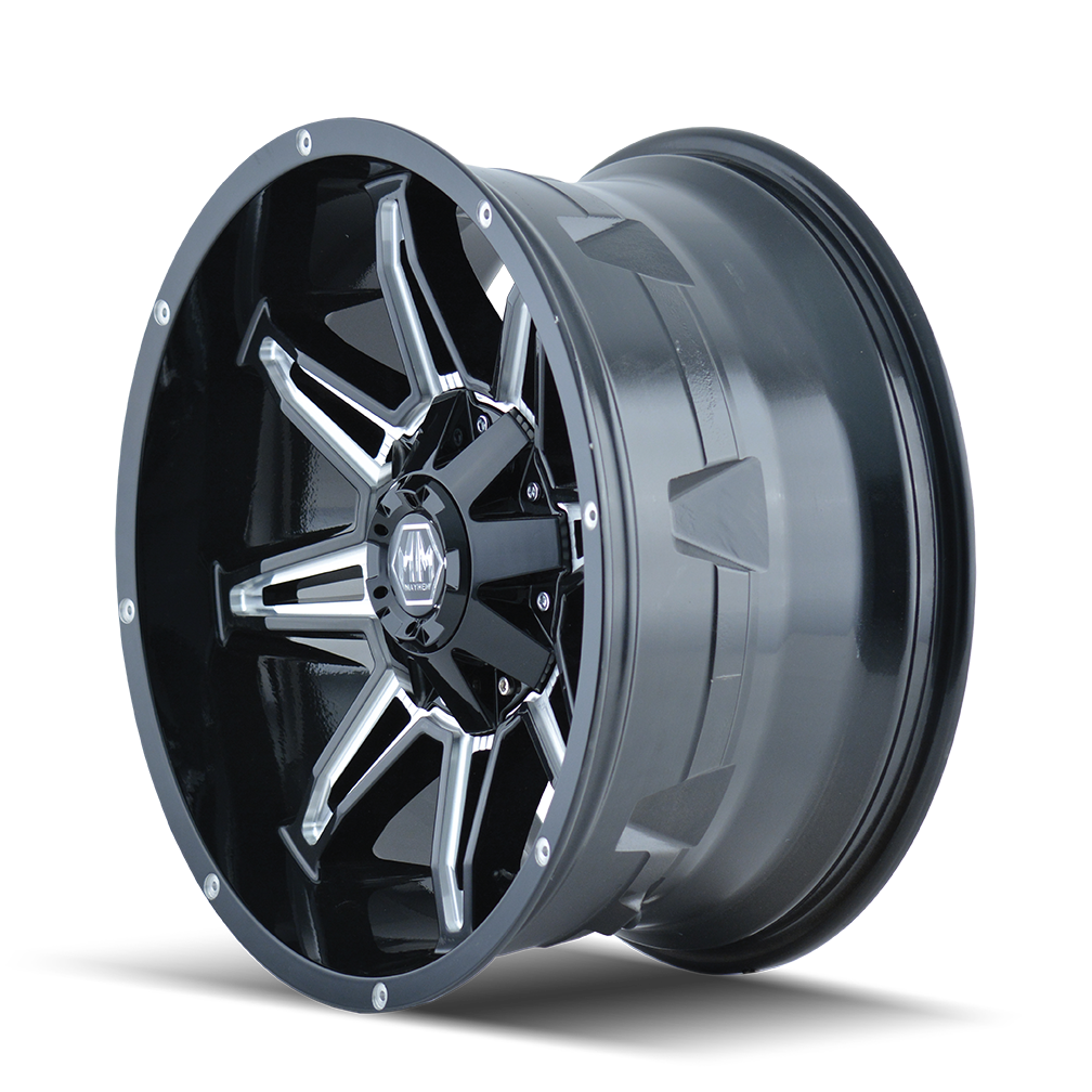 20x9 mayhem rampage gloss black milled wheel 6x5.5 bolt pattern 11mm offset