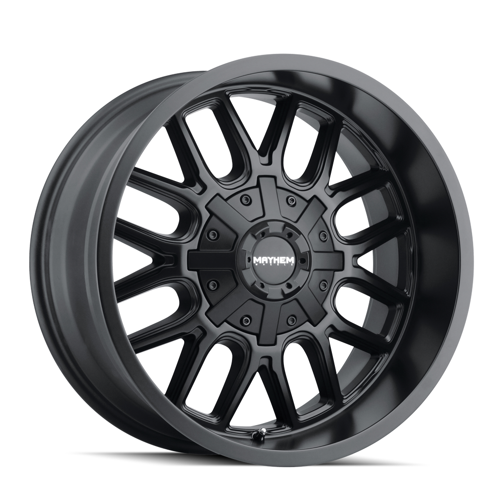 22x10 mayhem cogent matte black wheel 6x5.5 bolt pattern 27mm offset