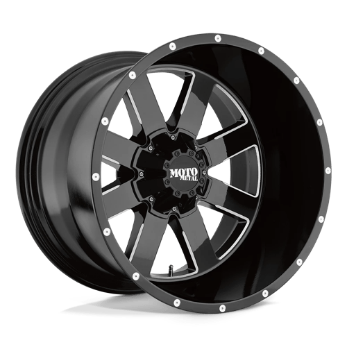 17x10 moto metal mo962 gloss black milled wheel 6x5.5 bolt pattern 24mm offset